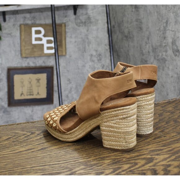 Toms Womens Rope Majorca Platform Heeled Sandal 10021955 Brown Sugar 9M - Picture 2 of 12